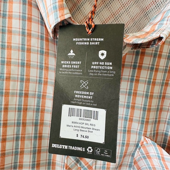 Alaskan Hardgear Duluth Trading Shirt Mens Size 3XL Plaid Vented Long Sleeve - Picture 9 of 10